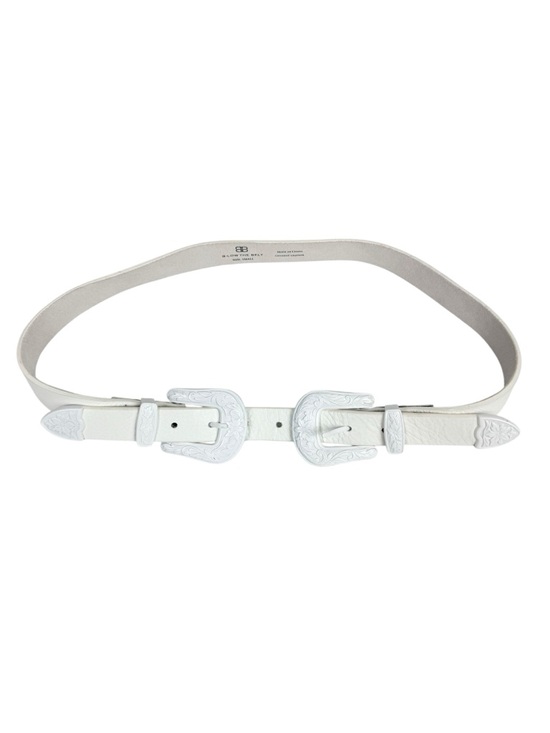 B-Low the Belt Baby Bri Bri Double Buckle Western Belt Total White Leather Small main image 5